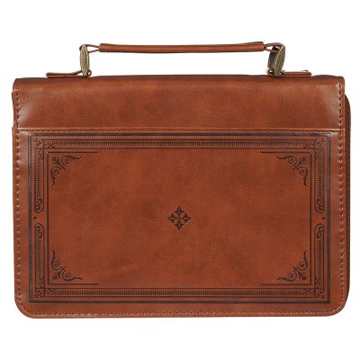 Trust in the Lord Honey-brown Faux Leather Classic Bible Cover - Proverbs 3:5