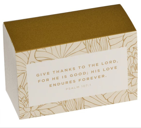 Grateful Gold and White Ceramic Gratitude Jar with Cards