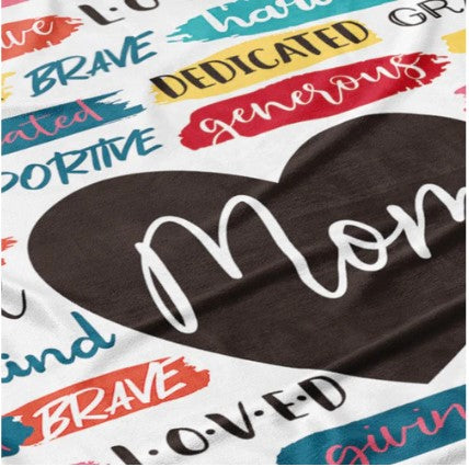 MOM HEART BLANKET (50" x 60")