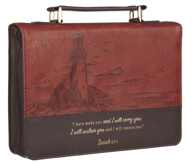 Classic-I Will Carry You Isa. 46:4-Two-tone Brown Bible Cover