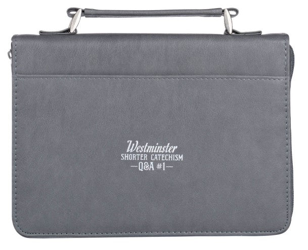 Glorify God Gray Faux Leather Classic Bible Cover