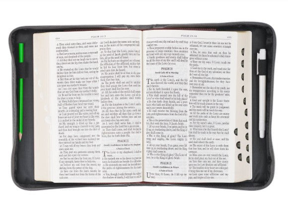 Be Strong In The Lord (Ephesians 6:10)-Gray/Black Bible Cover