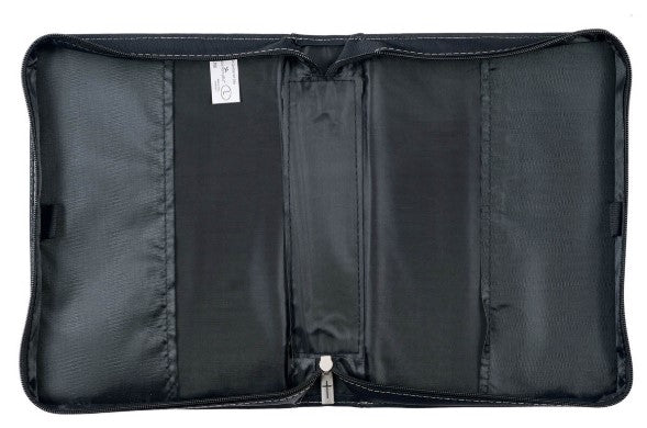 Walk by Faith Black and Gray Faux Leather Classic Bible Cover