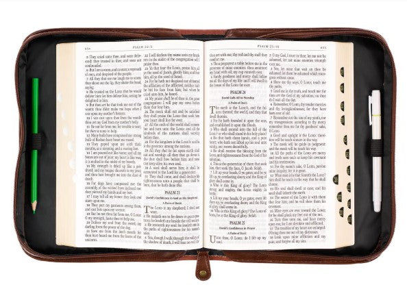 Stand Firm Two-tone Brown Faux Leather Classic Bible Cover