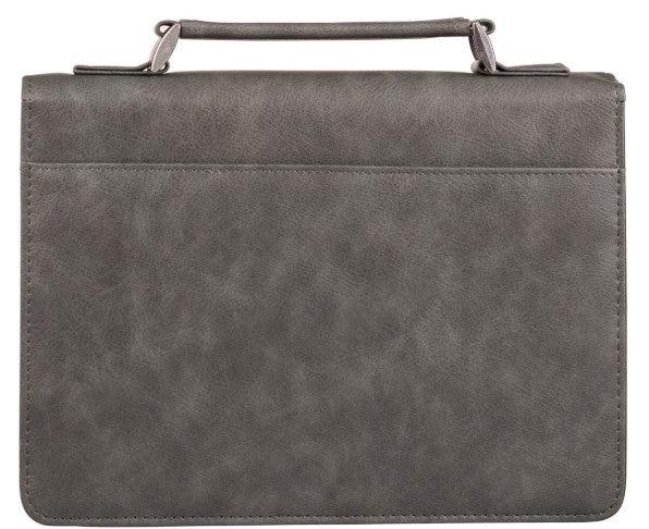 Trust in the LORD Gray and Black Faux Leather Bible Cover