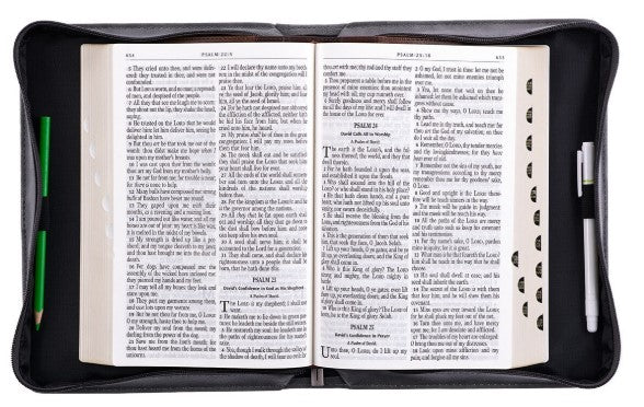 Trust in the LORD Gray and Black Faux Leather Bible Cover