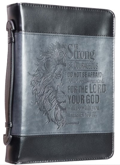Be Strong Lion Two-Tone Classic Bible Cover