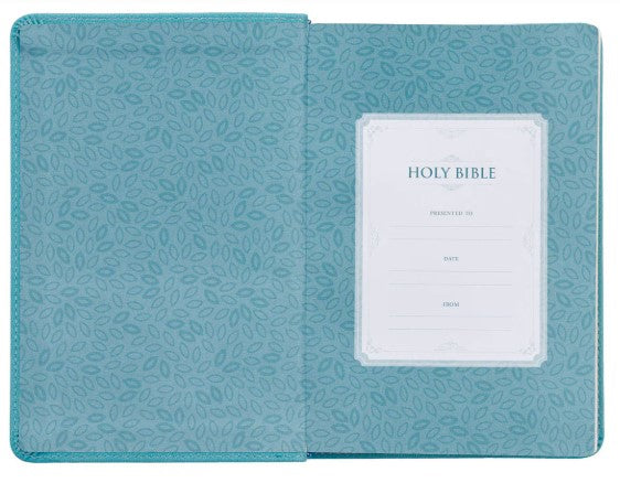 Aqua Blue Large Print Compact King James Version Bible