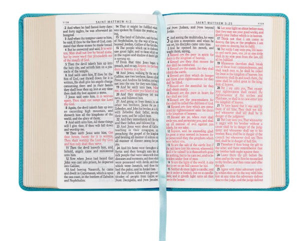 Aqua Blue Large Print Compact King James Version Bible
