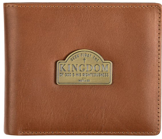 Seek First the Kingdom, Leather Wallet, Brown