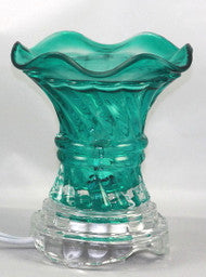 Teal Crystal Glass Oil Burner