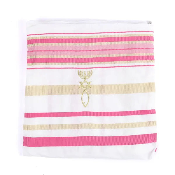 Tallit-Prayer Shawl-Pink (72" x 22")