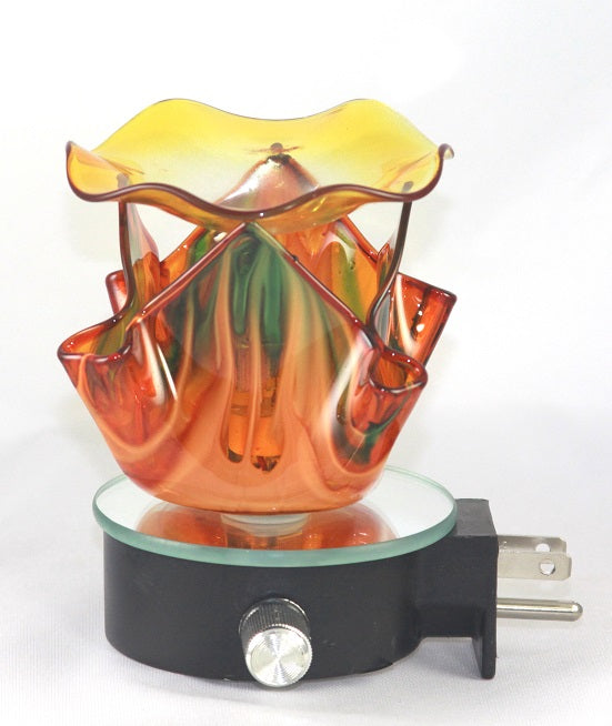 Full Size Amber Glass Fortune Cookie Wall Plug In Burner