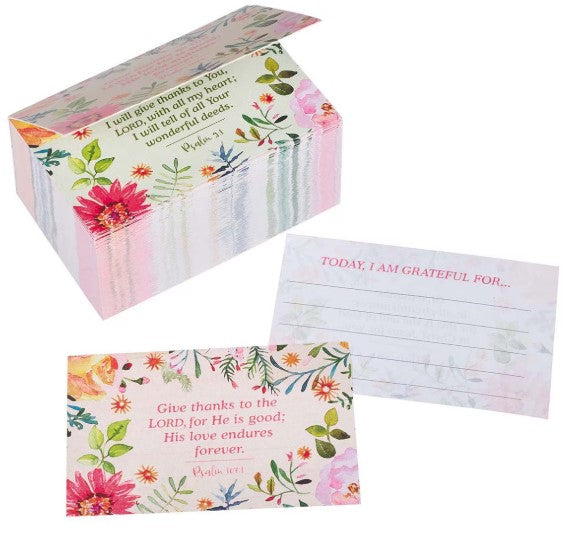Today I'm Grateful For Orange Daisy Glass Gratitude Jar with Cards
