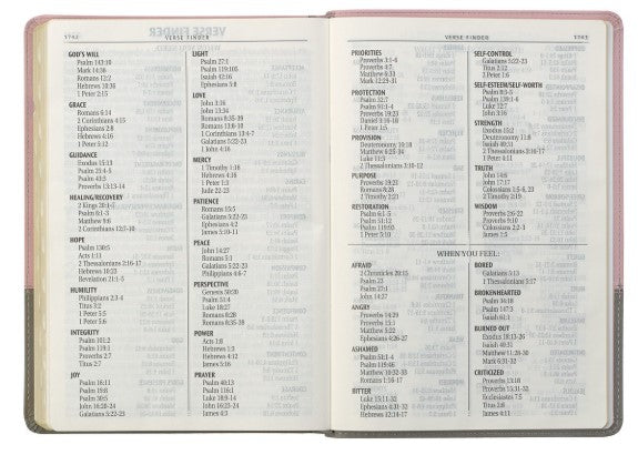 Pink and Gray Faux Leather Super Giant Print Full-size King James Version Bible with Thumb Index