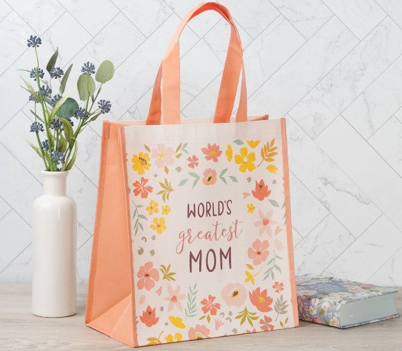 Tote-World's Greatest Mom-Floral Print